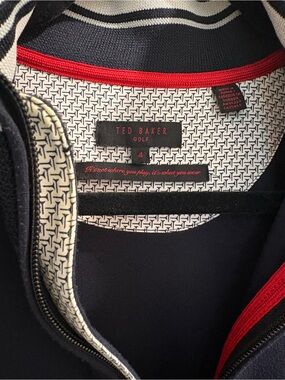 Ted Baker Navy Top with Red Logo Accents